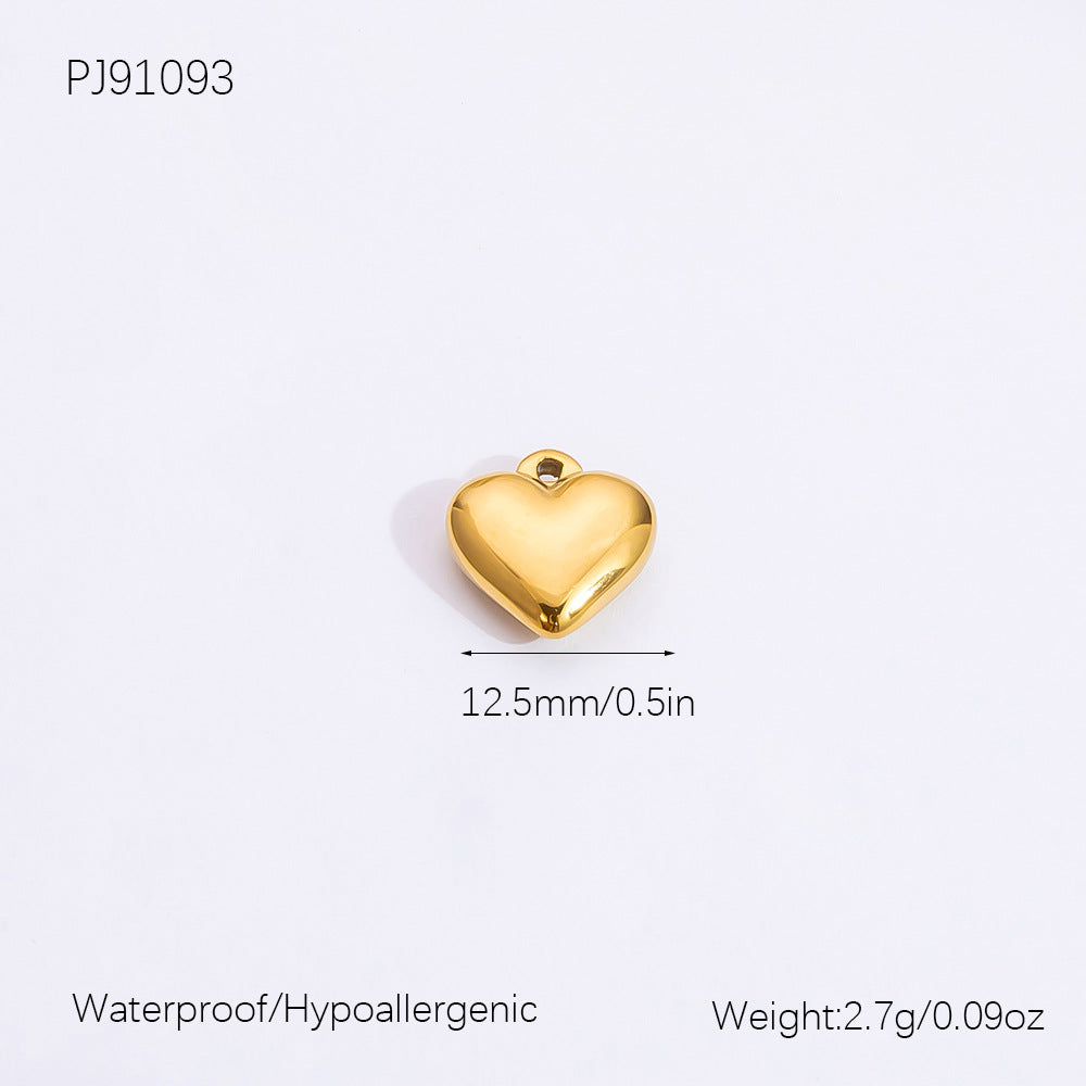 Heart Shaped Ocean Necklace Stainless Steel 18k Gold Pendant