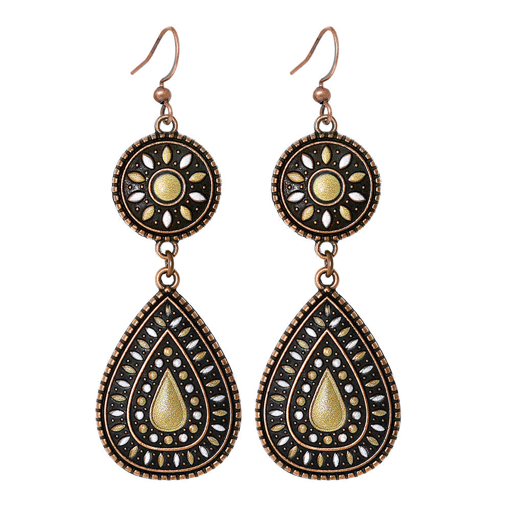Vintage Ethnic Tassel Earrings Set - 12 Pairs Fashionable Boho Accessories