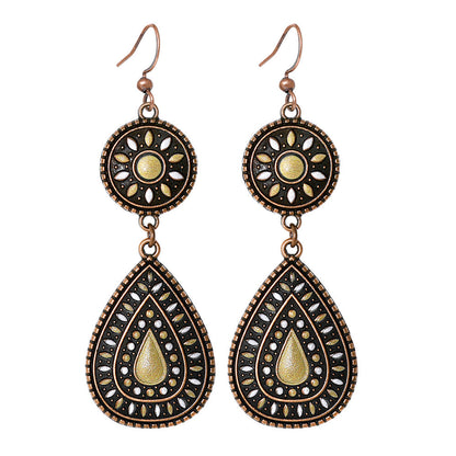Vintage Ethnic Tassel Earrings Set - 12 Pairs Fashionable Boho Accessories