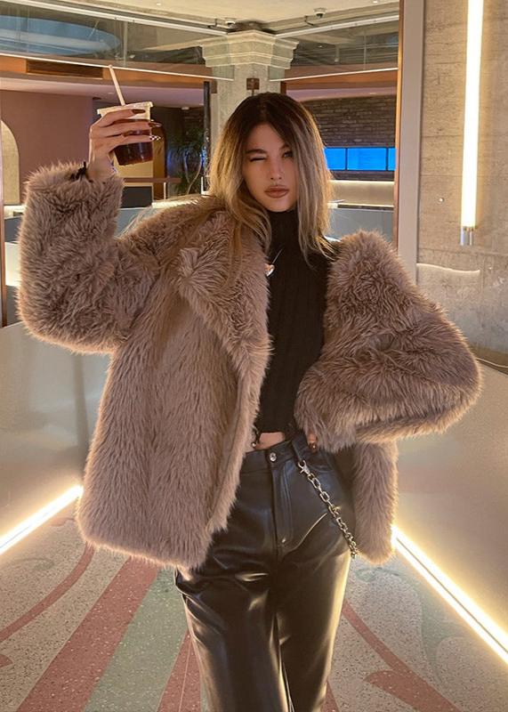 Suit Collar Fur Coat Premium Plush Material