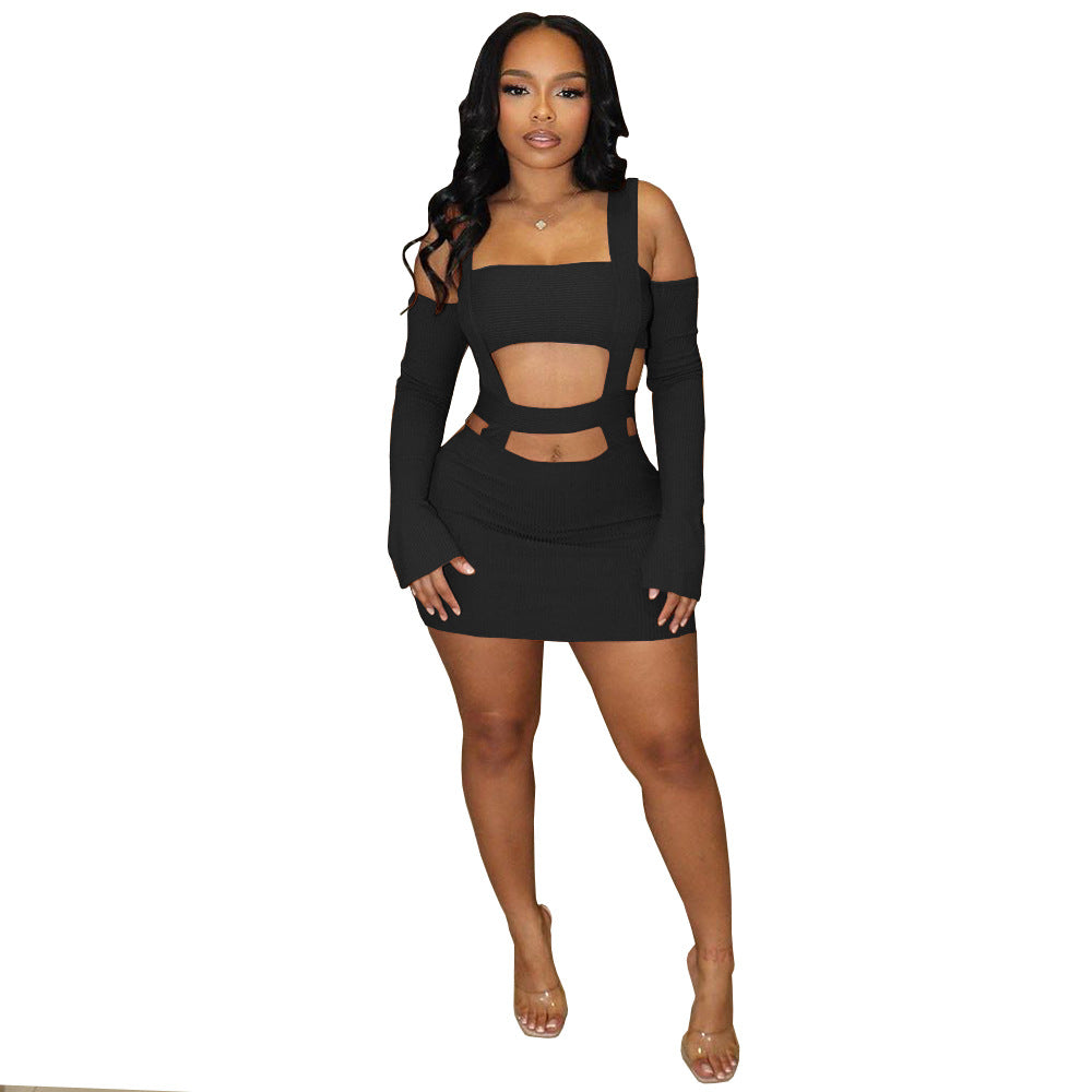Sexy Hollow Backless Bodycon Mini Dress