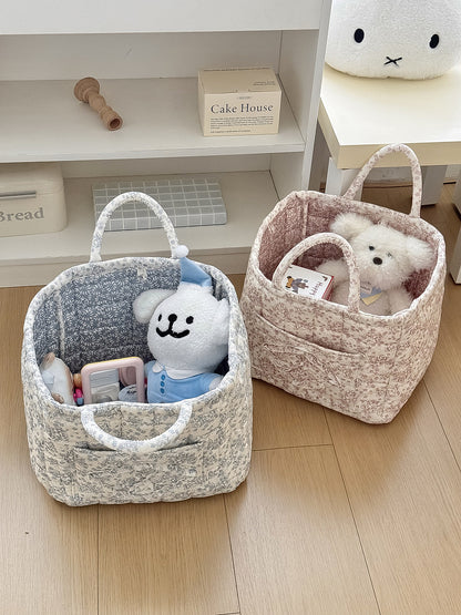 Peony Velvet Storage Basket Stylish Home Organizer