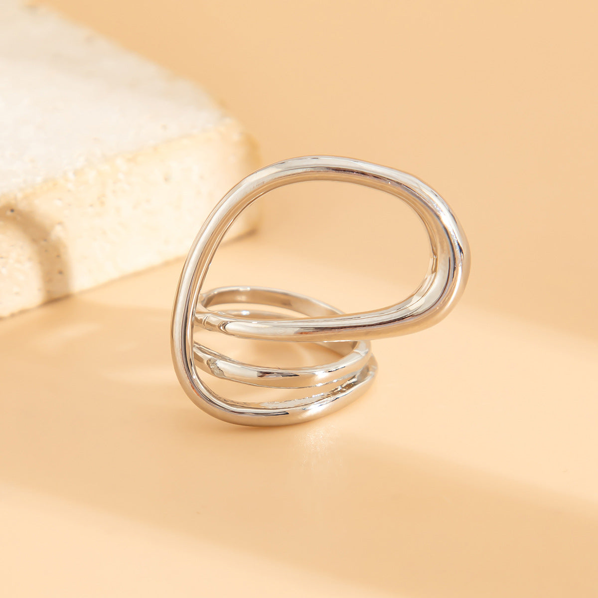 Irregular Alloy Cuff Bracelet Set Minimalist Style