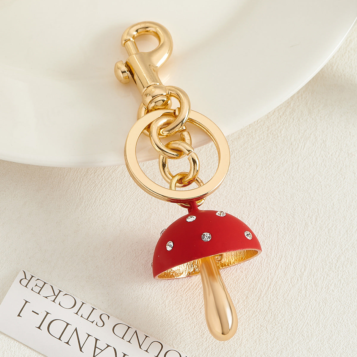 Cute Metal Mushroom Keychain Bag Charms
