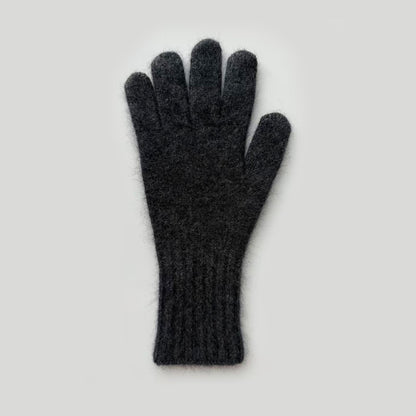 Raccoon Fur Knitted Touchscreen Gloves Stylish Long Warm Five-Finger Winter Gloves