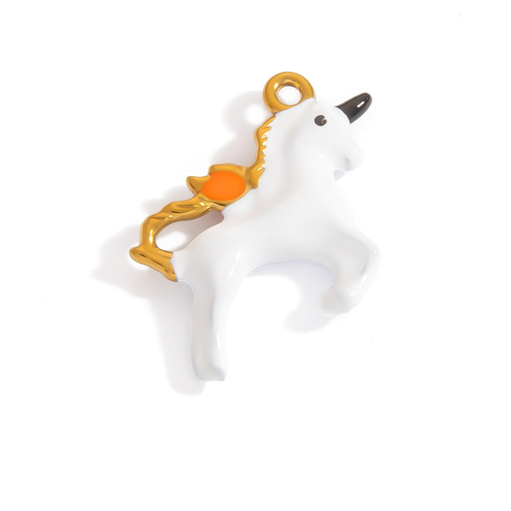 Rainbow Unicorn Stainless Steel DIY Pendant Jewelry for Bracelets and Necklaces