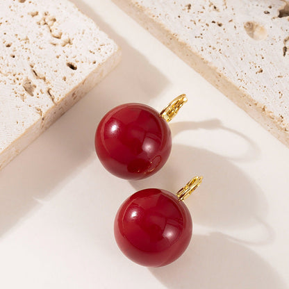 Chic Elegant Pearl Stud Earrings Geometric Design