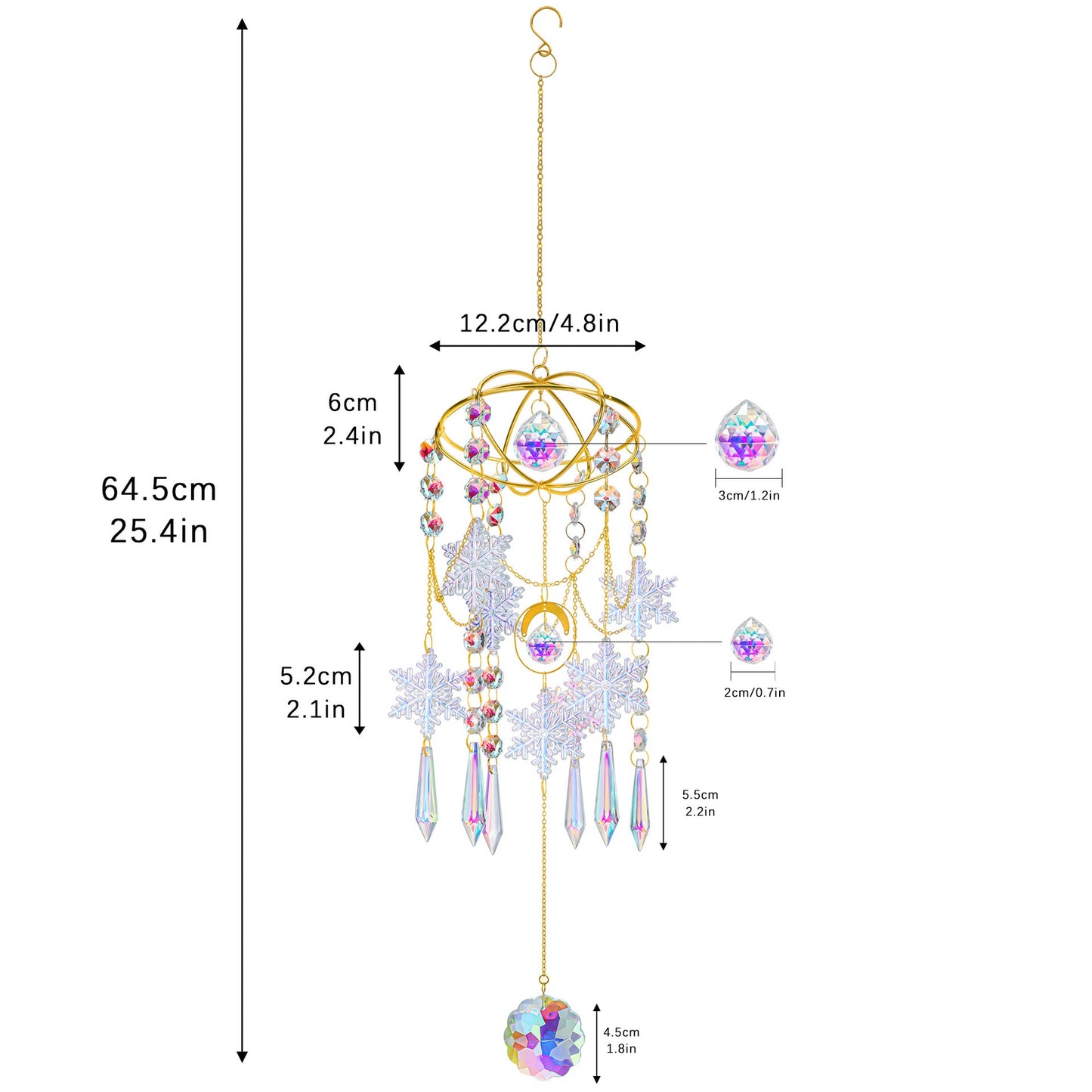 Crystal Snowflake Rainbow Window Hanging Suncatcher