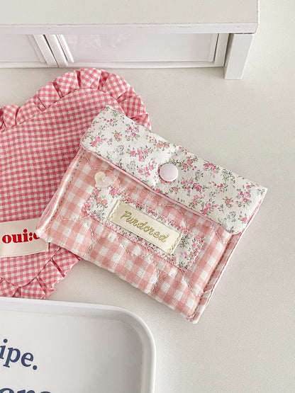 Floral Pattern Storage Pouch Stylish Cotton Bag