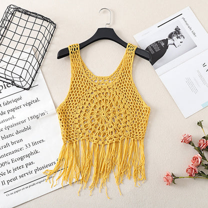 Vintage Bohemian Crochet Fringe Tank Top