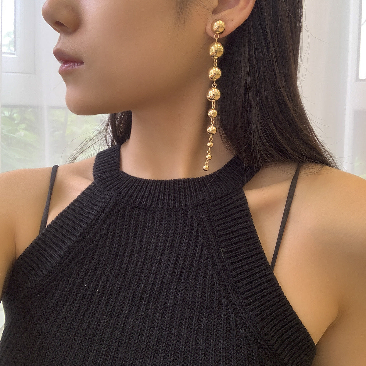 Hip Hop Punk Geometric Metal Stud Earrings For Women