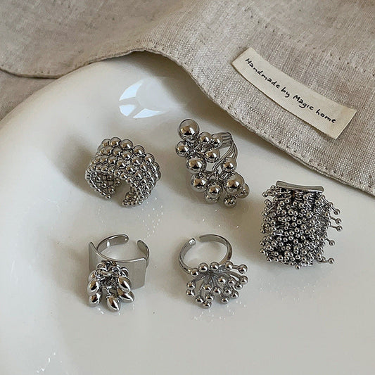 Chunky Exaggerated Silver Statement Rings