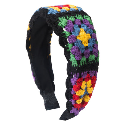 Korean Style Knitted Flower Headband Handmade Bohemian Hair Accessory