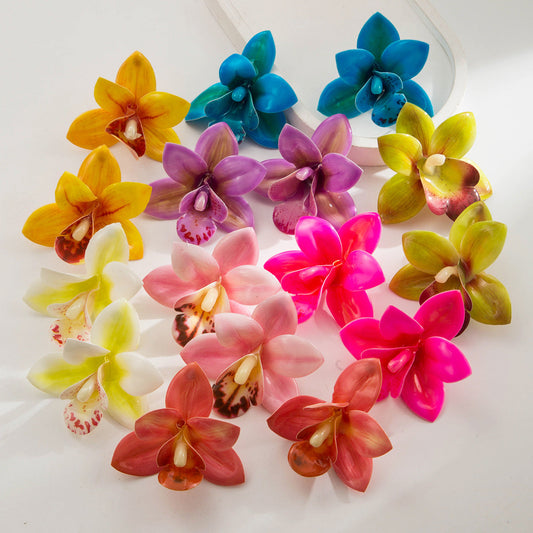 Flower Drop Resin Earrings S925 Silver Studs for Women