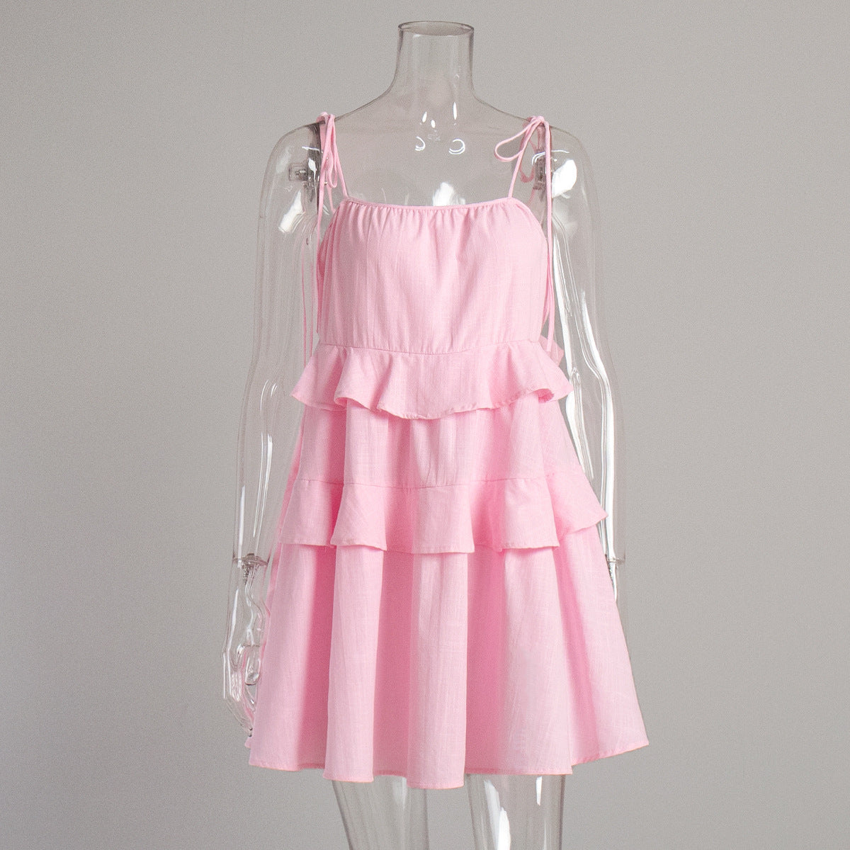 Casual Layered Ruffle String Mini Dress