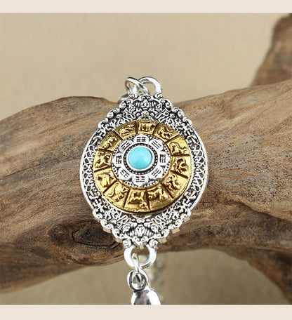National Style The Eight Trigrams Of Zodiac Sign Rotated The Six Character Mantra Bracelet
