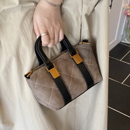 Retro Suede Handbag for Women Stylish Casual Tote Bag