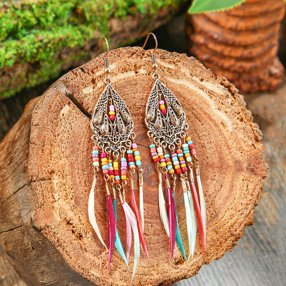 Trendy Ethnic Style Tassel Earrings Colorful Jewelry