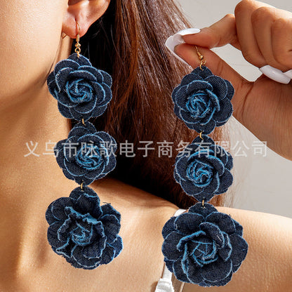 Colorful Floral Statement Earrings Handmade Resin Dangle Earrings