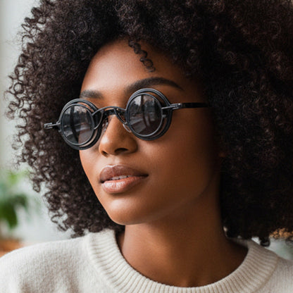 Retro Round Metal Sunglasses Fashionable UV400 Protection