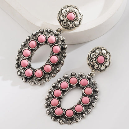 Bohemian Turquoise Floral Earrings for Women
