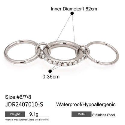 Pearl Zircon Layered Single Ring