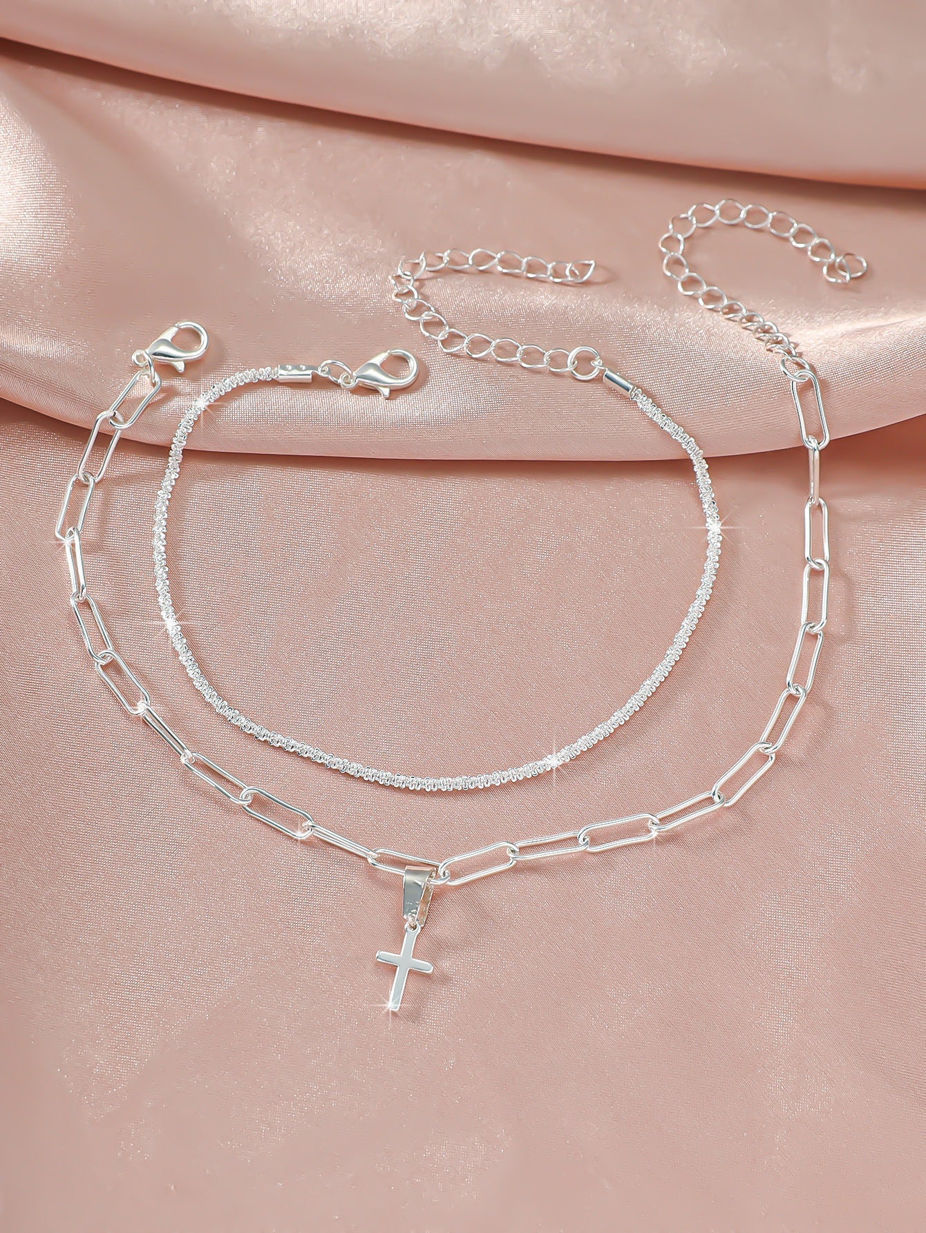 Simple Glitter Double Anklet