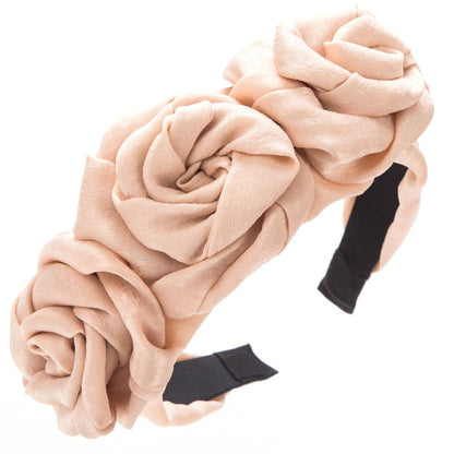 Handmade Rose Fabric Headband Vintage Floral Hair Accessory