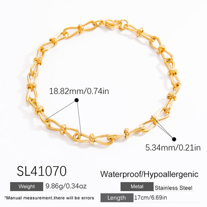 Geometric Stainless Steel 18k Gold Plated Layered Necklace for Women