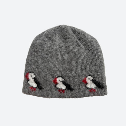 Knitted Bird Pattern Wool Beanie for Women