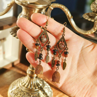 Handcrafted Vintage Geometric Feather Earrings Bohemian Style