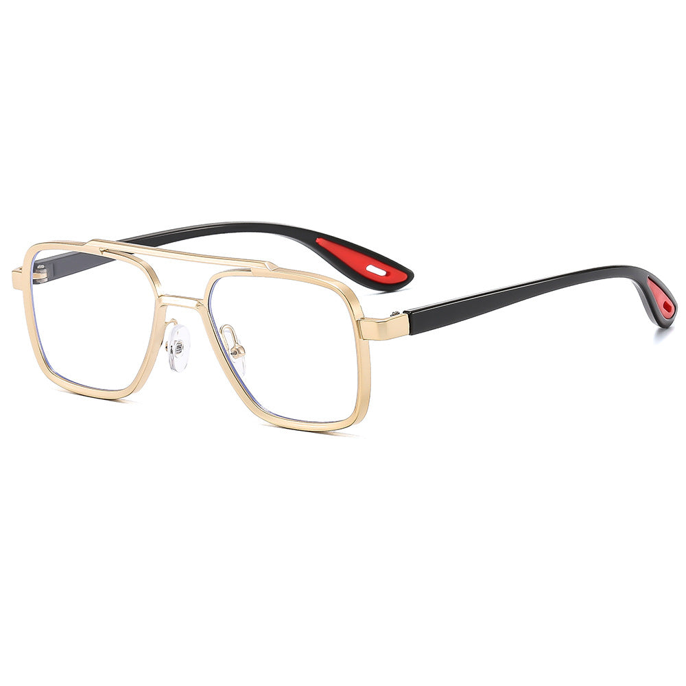 Men's Stylish Double Bridge Pilot Sunglasses with UV400 Protection