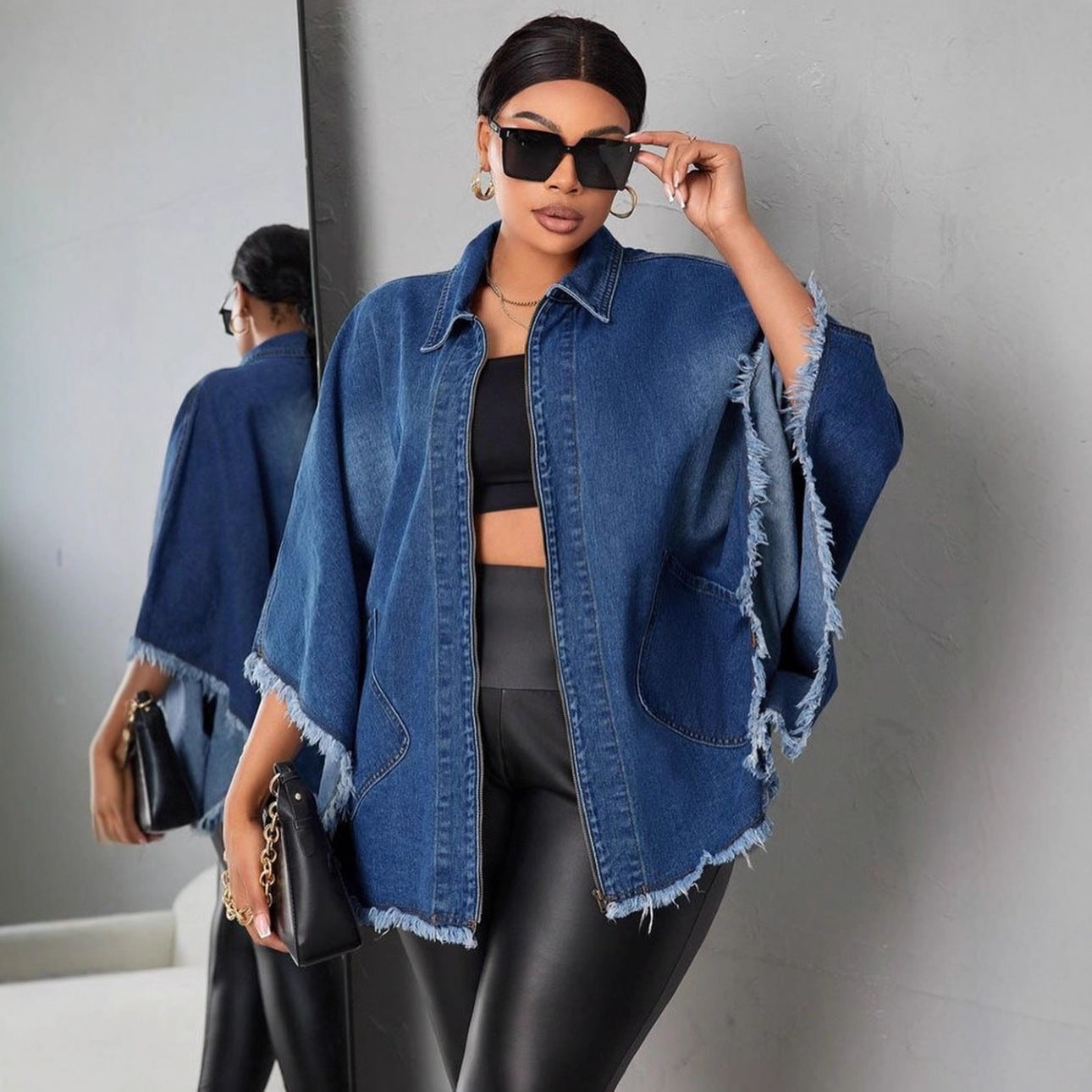 Trendy Loose Fit Denim Jacket For Women