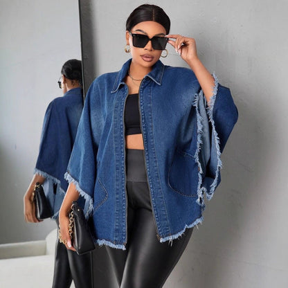 Trendy Loose Fit Denim Jacket For Women