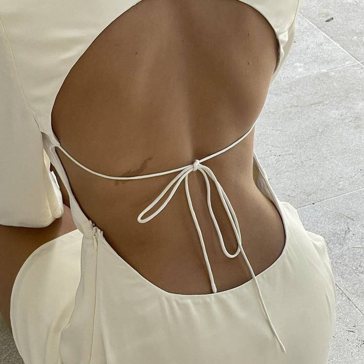 Sexy Backless String A-Line MIni Dress