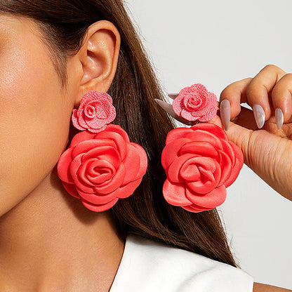Colorful Floral Statement Earrings Handmade Resin Dangle Earrings