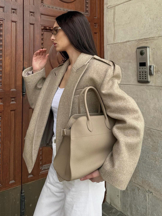 Loose Fit Blazer Jacket with Shoulder Epaulettes