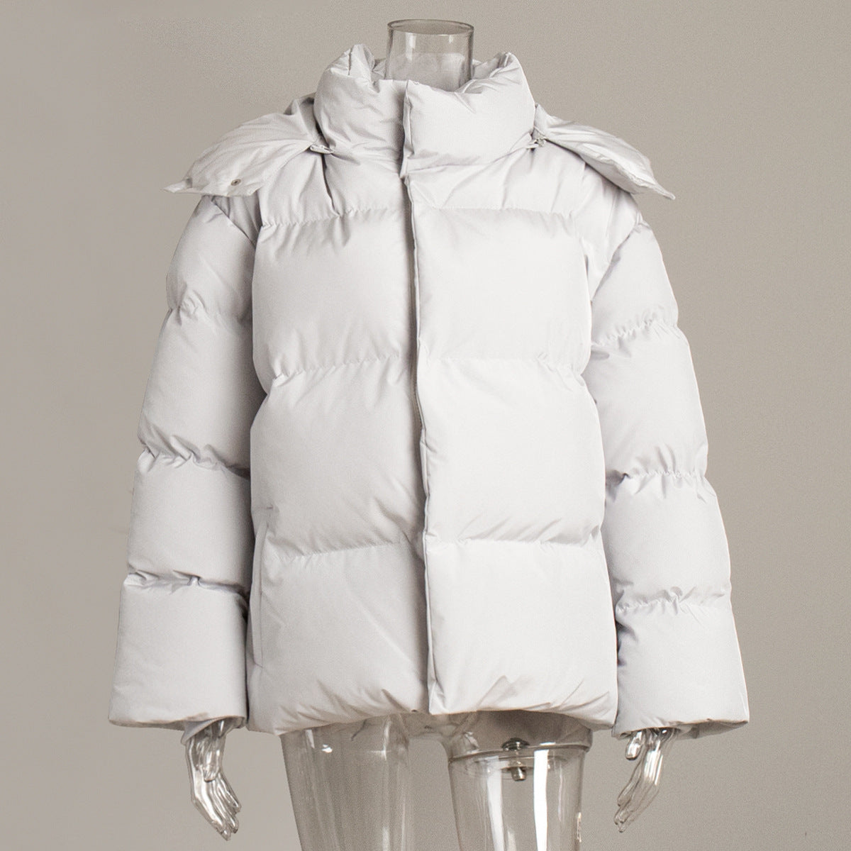 Women's Casual Hooded Cotton Jacket Solid Color Oversized Outerwear