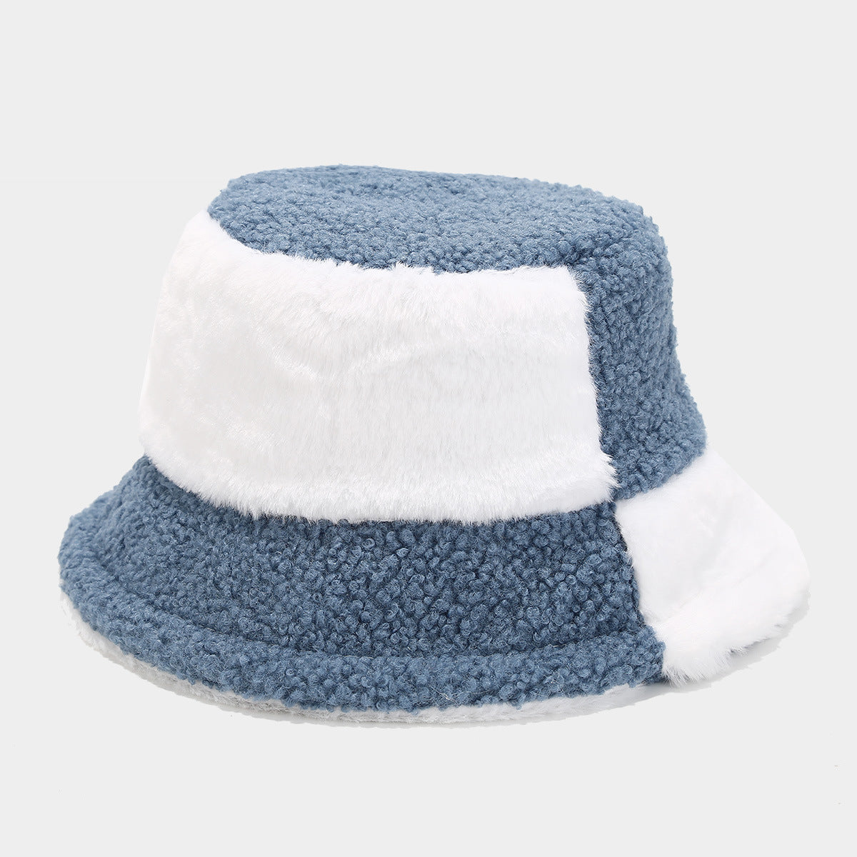 Trendy Color Block Thermal Wool Bucket Hat