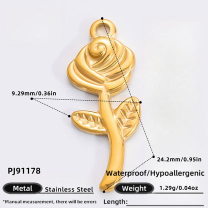 Fashionable DIY Jewelry Accessories 18K Gold Plated Titanium Steel Bracelet Necklace Pendant