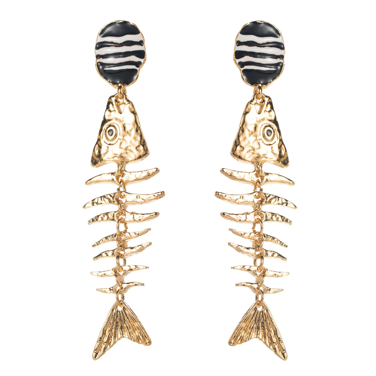 Vintage French Style Geometric Sunflower Moon Long Earrings