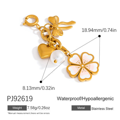 Stainless Steel Bikini Clips with Flower Pearl Pendant DIY Jewelry