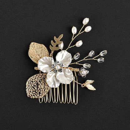 Gold Leaf Hair Comb Bridal Accessories