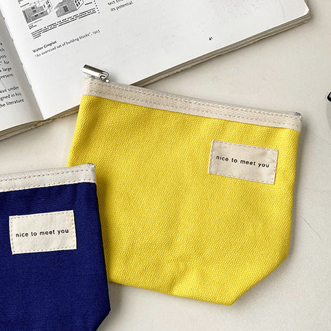Canvas Portable Makeup Bag Stylish Storage Pouch