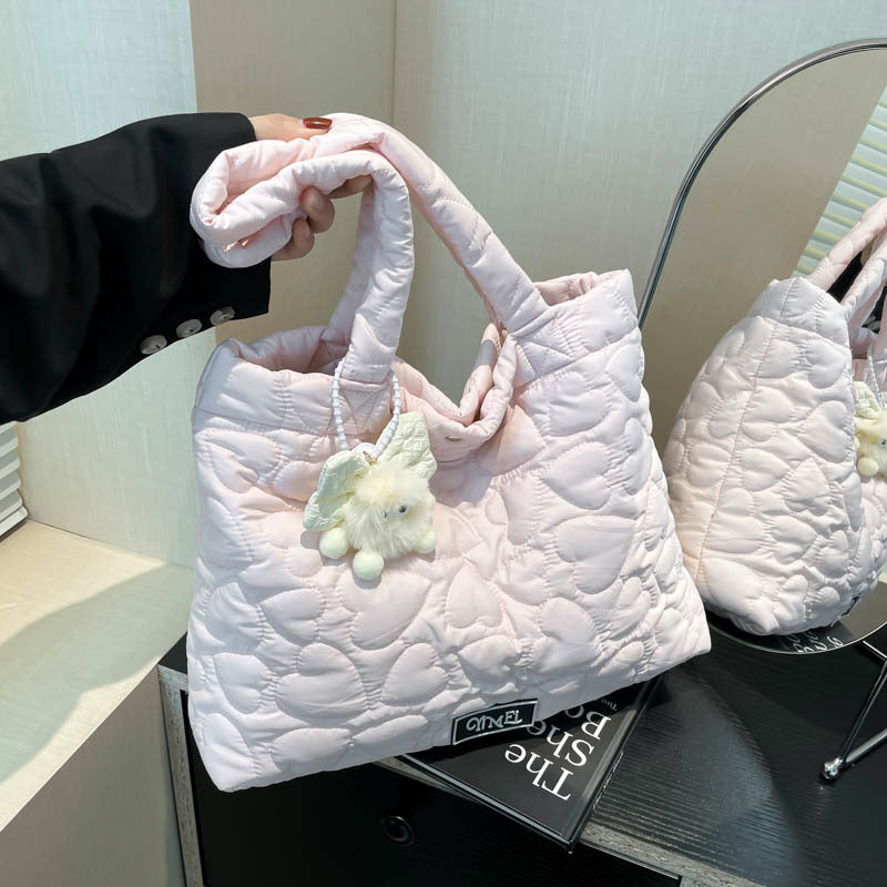 Heart-Shaped Large Tote Bag Stylish Commuter Bag