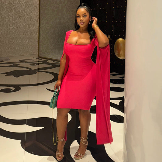 Trendy Slim Fit Solid Long Sleeve Mini Bodycon Dress