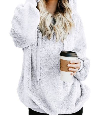 Winter Women Multi-Color Hoodie Sweater Coat Outwear