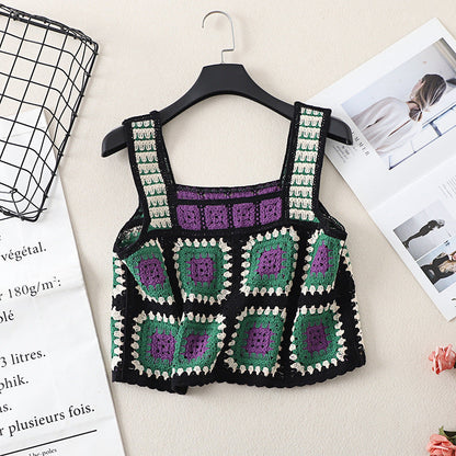 Crosa - Handmade Bohemian Crochet Design Camisole - A Perfect Summer Top Tank