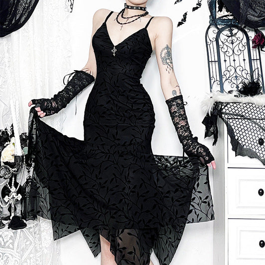 Black Velvet Bodycon Cami Dress Sexy Urban Style