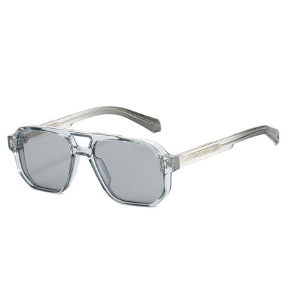 Trendy Pilot Style Sunglasses with Double Bridge and Matte Finish